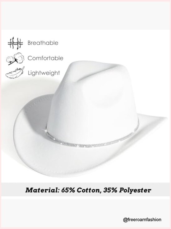 Sparkly Rhinestone Western Cowboy Hat - Adjustable